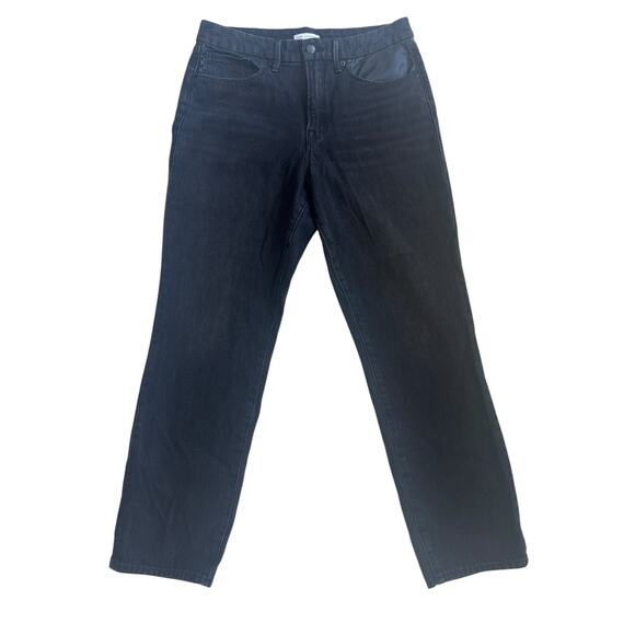 GOOD AMERICAN GOOD VINTAGE LEATHER STRAIGHT LEG JEANS WASHED BLACK SIZE 8/29 - Picture 2 of 9